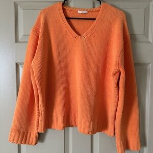 Viden knit sweater in neon orange